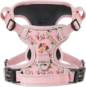 HEELE Arnés para Perro con Estampado, Antitirones, Transpirable y Ajustable, Rosa, Tamaño S