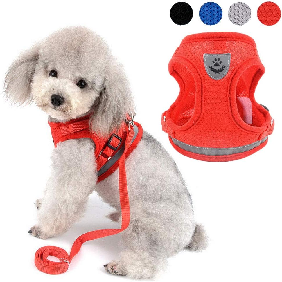 Zunea Arnés Ajustable para Cachorros y Perros Pequeños - Malla Suave, Acolchado y Reflectante, Incluye Correa