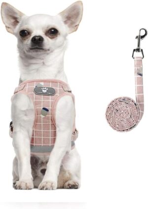 FEimaX Arnés Antitirones para Perros y Gatos - Ajustable, Acolchado y Reflectante con Correa para Cachorros y Mascotas Pequeñas y Medianas