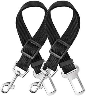 Cinturón de Seguridad para Perros en Coche - Arnés de Nylon Ajustable, Pack de 2 - Versión Mejorada y Duradera