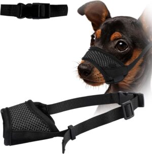Bozal WLLHYF de nailon ajustable para perros - Transpirable y cómodo, antiladridos y mordeduras