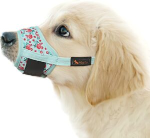 HEELE Bozal ajustable para perros pequeños, transpirable y anti-ladridos, estampado floral XS