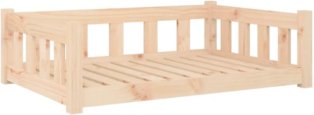 VidaXL Cama para Perros de Madera de Pino, 95,5x65,5x28 cm – Sofá de Diseño Natural