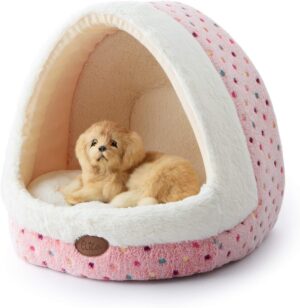 Cama para Perros Tofern, Forma de Huevo con Manta Extraíble, 37x37x40 cm, Rosa