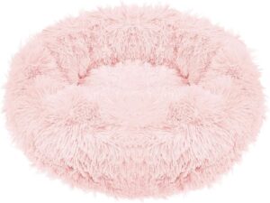 SPRINGOS Cama Redonda para Perros, Ø 60 cm, Rosa, Cómoda con Base Antideslizante