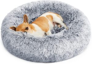 Feandrea Cama para Perros con Cojín Extraíble, 50 cm, Felpa Suave y Lavable, Gris PGW037G01