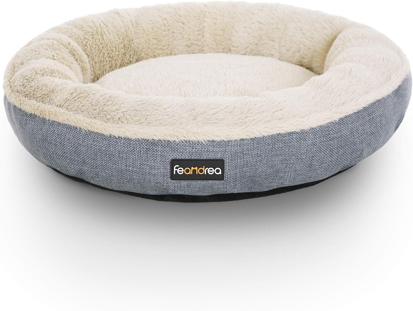 Feandrea Sofá Redondo para Perros, Cama de 55 cm con Acolchado de Espuma y Tela Antideslizante, GIRS PGW55G