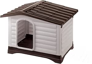 Ferplast Dogvilla 90 - Caseta para Perro de Resina con Pared Abatible y Drenaje, 88x72x65 cm