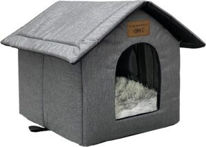 Casa Impermeable para Gatos y Perros Vinnypet, Resistente a la Intemperie con Cojín de Felpa, 35x30x35 cm