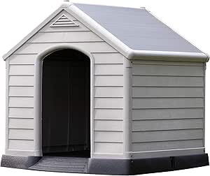 Caseta Exterior para Perros Grandes y Medianos Curver, Resina con Suelo Elevado y Sistema de Ventilación, 95x99x99 cm