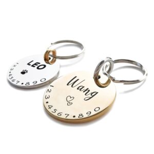 Etiquetas Personalizadas de Acero Inoxidable para Mascotas, Grabado Láser en Chapa para Perros y Gatos, Diferentes Tamaños y Formas