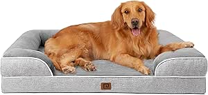 EHEYCIGA Cama Ortopédica para Perros Extra Grande 112x81x16cm - Colchón Impermeable con Espuma Viscoelástica y Funda Lavable, Sofá para Mascotas.