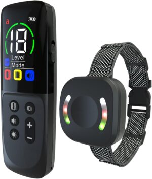 Collar de Adiestramiento para Perros con Alcance de 2500 Metros – Recargable, Resistente al Agua y con 4 Modos de Adiestramiento