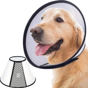Collar Isabelino para Perros Grandes, Ajustable y Protector, Cono de Recuperación para Mascotas (42-47 cm, hasta 100 kg)