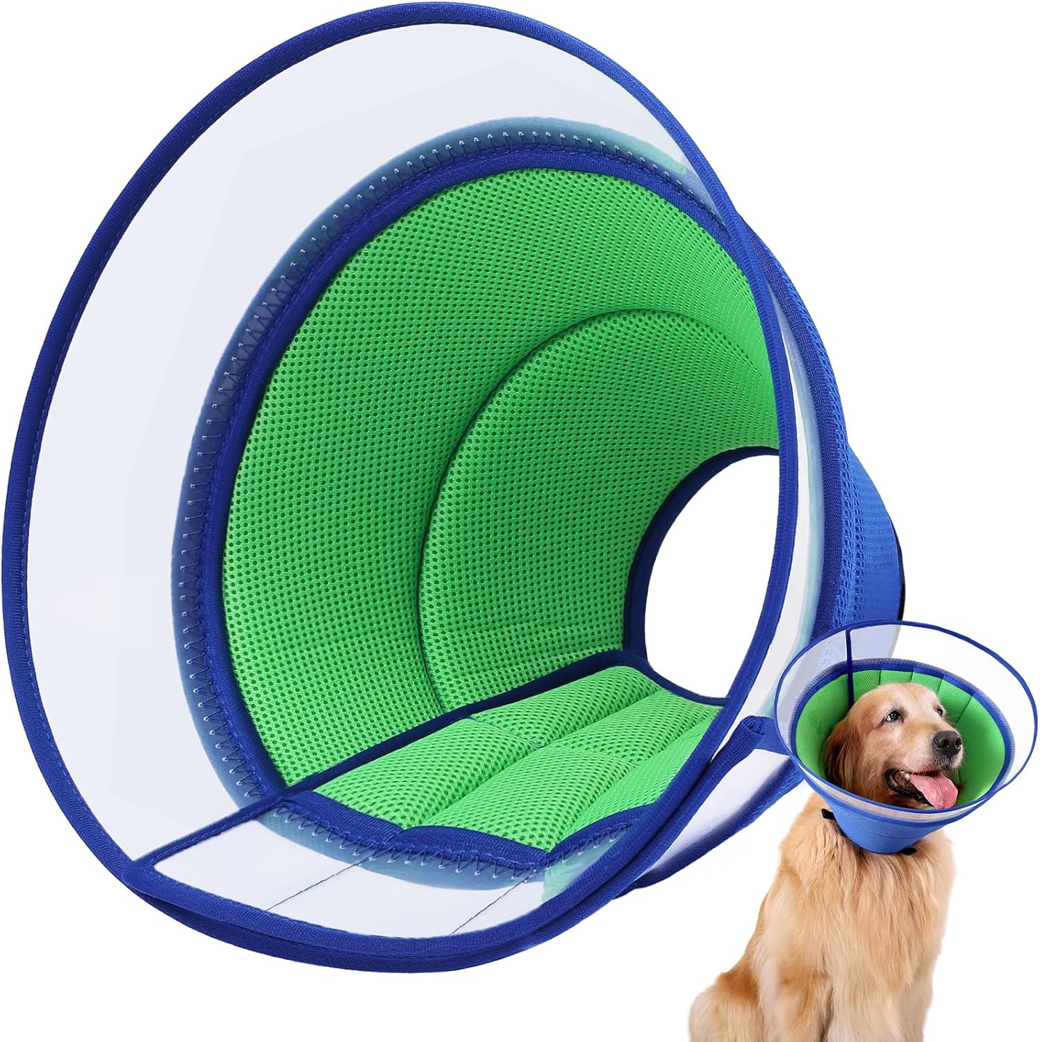 Collar Isabelino para Perros y Gatos – Collar de Recuperación Suave y Ajustable, Protección Postoperatoria y Contra Rasguños (Tamaño 2)