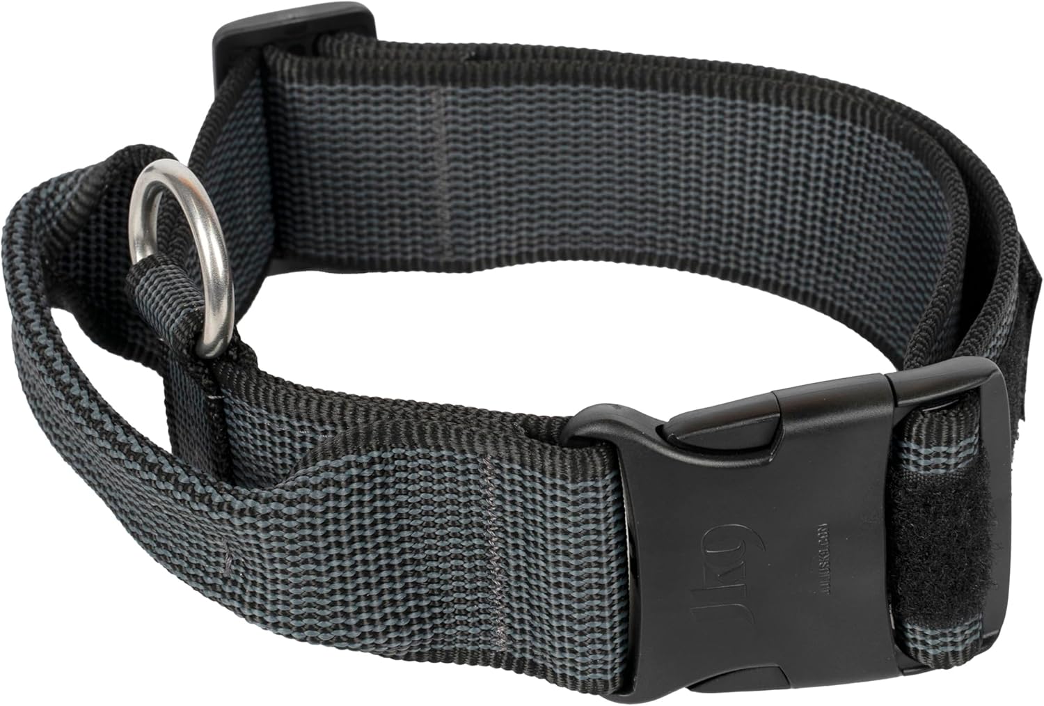Collar Color & Gray con Asa, Cierre de Seguridad y Rótulos Personalizables, 50 mm (49-70 cm), Negro-Gris