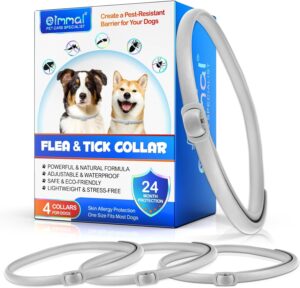 Collares Antiparasitarios para Perros - 4 Piezas con 24 Meses de Protección, Ajustables e Impermeables