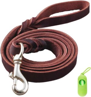 Correa de Cuero para Perros de TVMALL: Resistente y Trenzada, Ideal para Perros Grandes y Medianos, 1.2 m