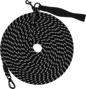 Correa de Adiestramiento para Perros - Reflectante, con Mango Acolchado y 2 Mosquetones, 5m a 30m, para Perros Pequeños y Grandes