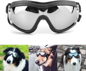 NAMSAN Gafas de Sol para Perros Medianos y Grandes con Protección UV y Correa Ajustable