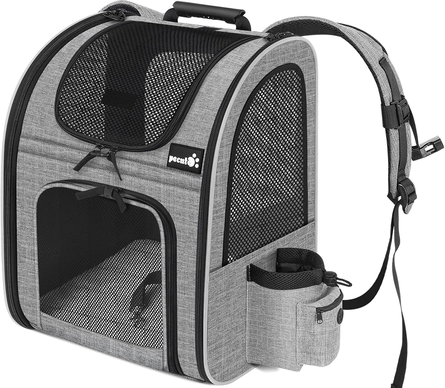 Pecute Mochila Transportín para Mascotas con Ventana de Malla y Gran Espacio Antideslizante