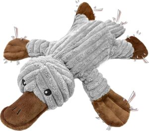 Juguete Mordedor Resistente para Perros, Peluche Interactivo Duradero en Forma de Ornitorrinco para Perros y Cachorros