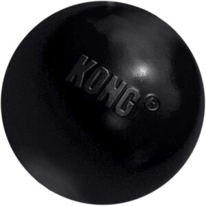 KONG Extreme Ball - Juguete de caucho resistente para perros pequeños, negro