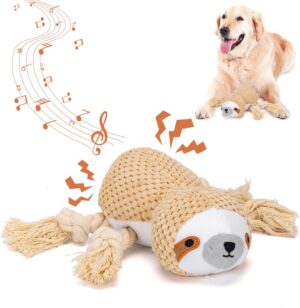 Nobleza Juguete de Peluche Perezoso con Sonido, Interactivo y Resistente para Perros de Todos los Tamaños