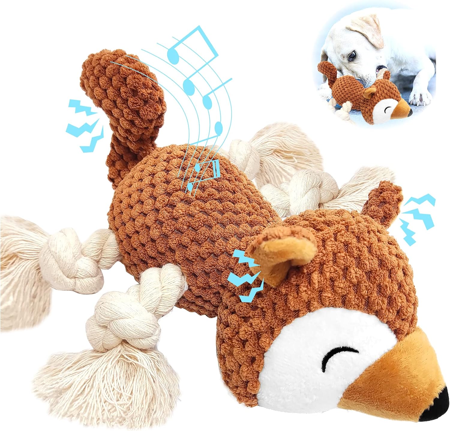 Sqinor Juguete Interactivo y Resistente con Sonido para Perros de Todos los Tamaños