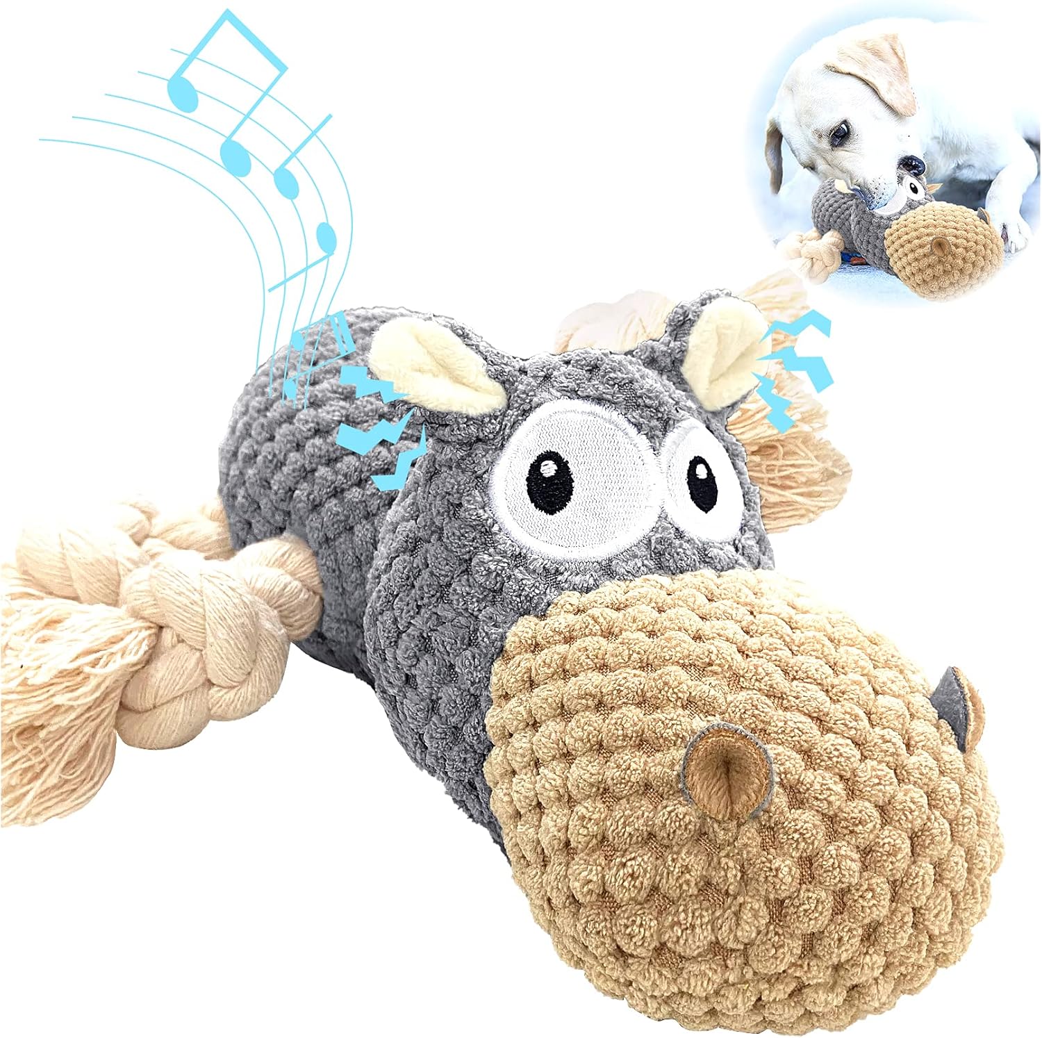 Sqinor Juguetes Interactivos Resistentes con Sonido para Perros, Peluches Duraderos para Perros de Todos los Tamaños