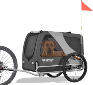 DOGGYHUT® 80103 Remolque Premium XL para Bicicleta, Perros Grandes hasta 45 kg, Plegable y Fácil de Guardar