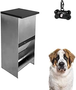Tolva Galvanizada Premium para Perros, 67L, Antipájaros y Antirroedores, con Expendedor de Bolsas