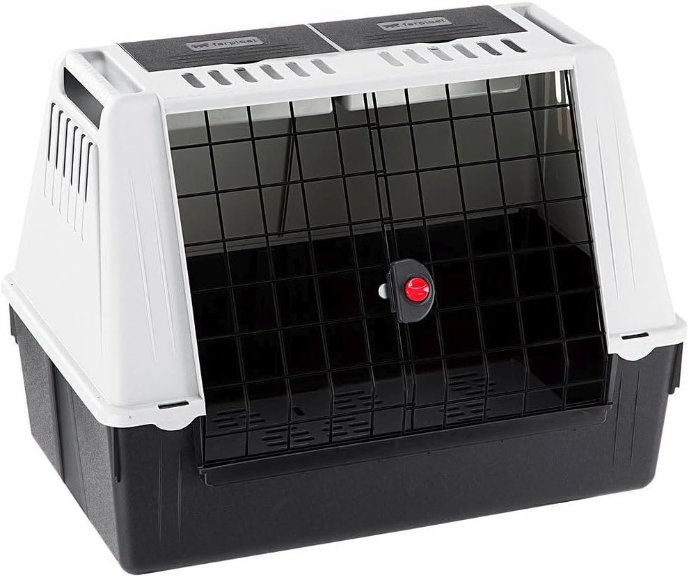 Ferplast Transportín para Perros ATLAS CAR 80 – Resistente, con Ventilación, Compartimentos y Alfombrilla de Drenaje