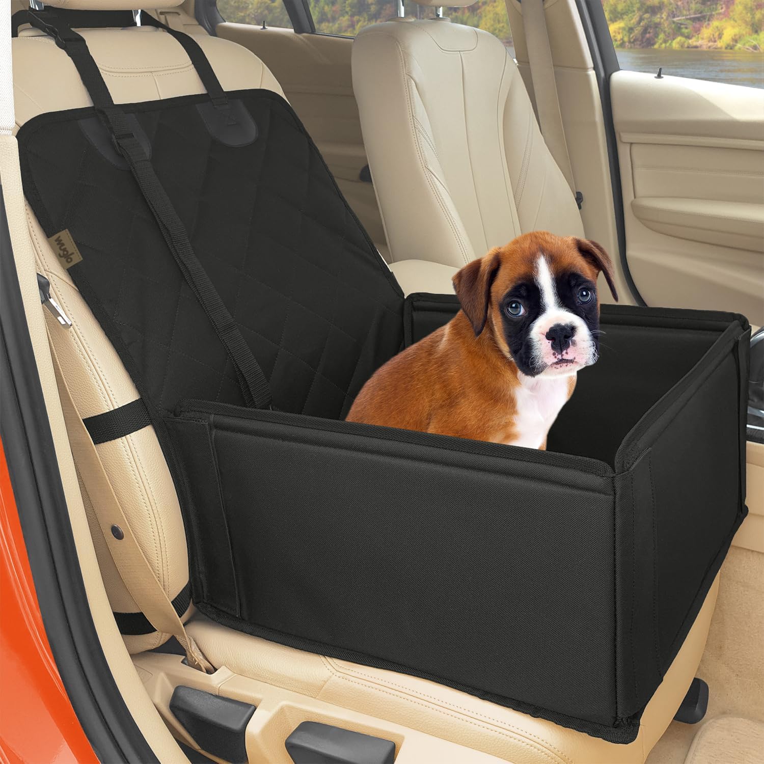 Asiento de Coche para Perro Estable y Resistente con Cinturones Ajustables - Transportín Impermeable