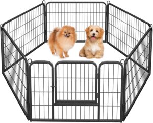 Yaheetech Vallas Plegables para Perros, 6 Paneles Extensibles, Ideal para Jardín y Hogar, 80x60 cm