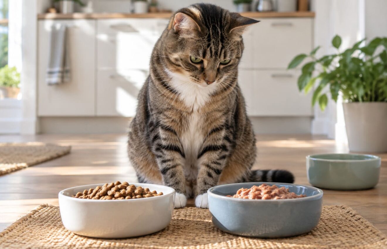 comida húmeda o seca para gatos