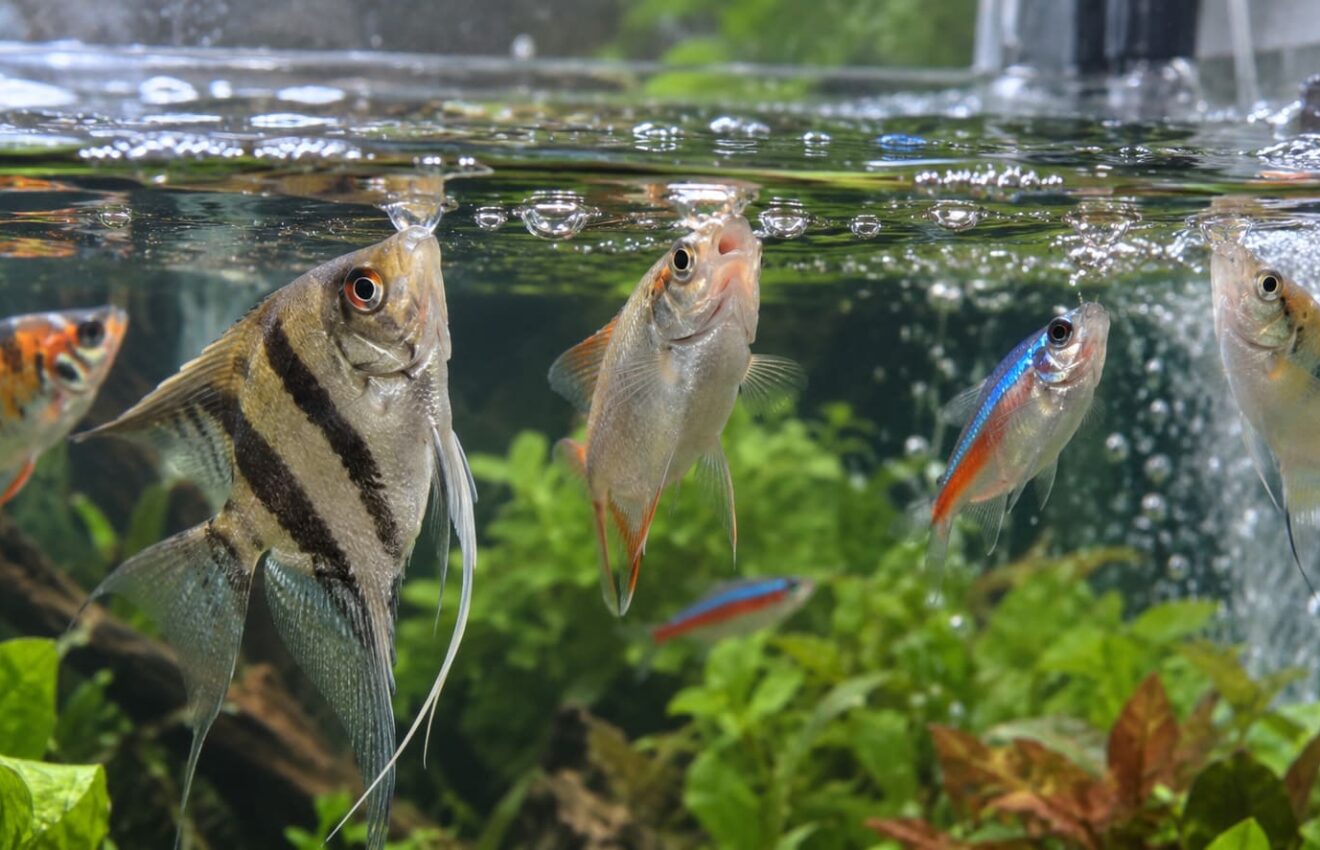 por qué los peces suben a la superficie a respirar